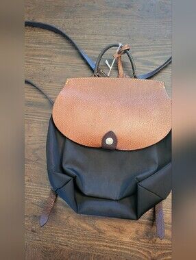 Dooney & Bourke Classic Two-Tone Leather Flap Backpack - Brown & Black